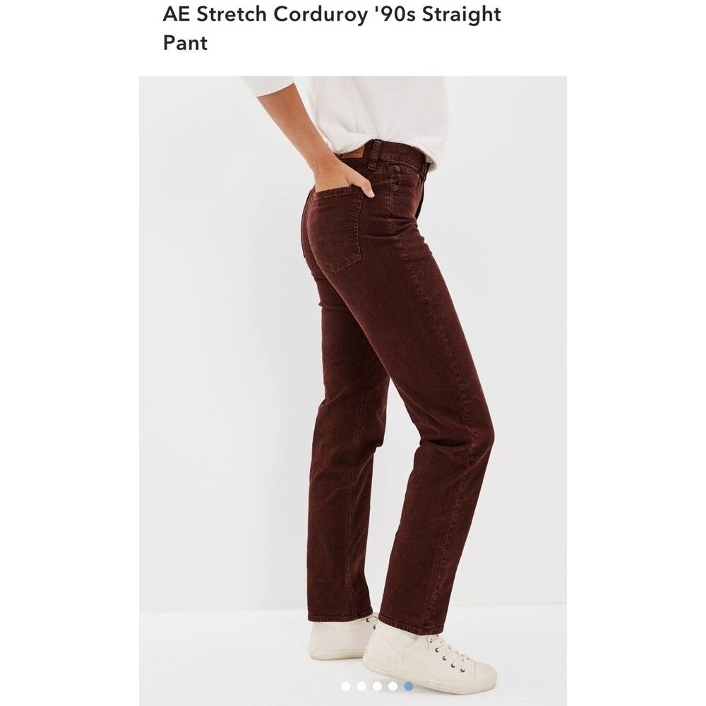 American Eagle Mom Straight Brown Corduroy Jeans Sz 14p Rare Sample Sale